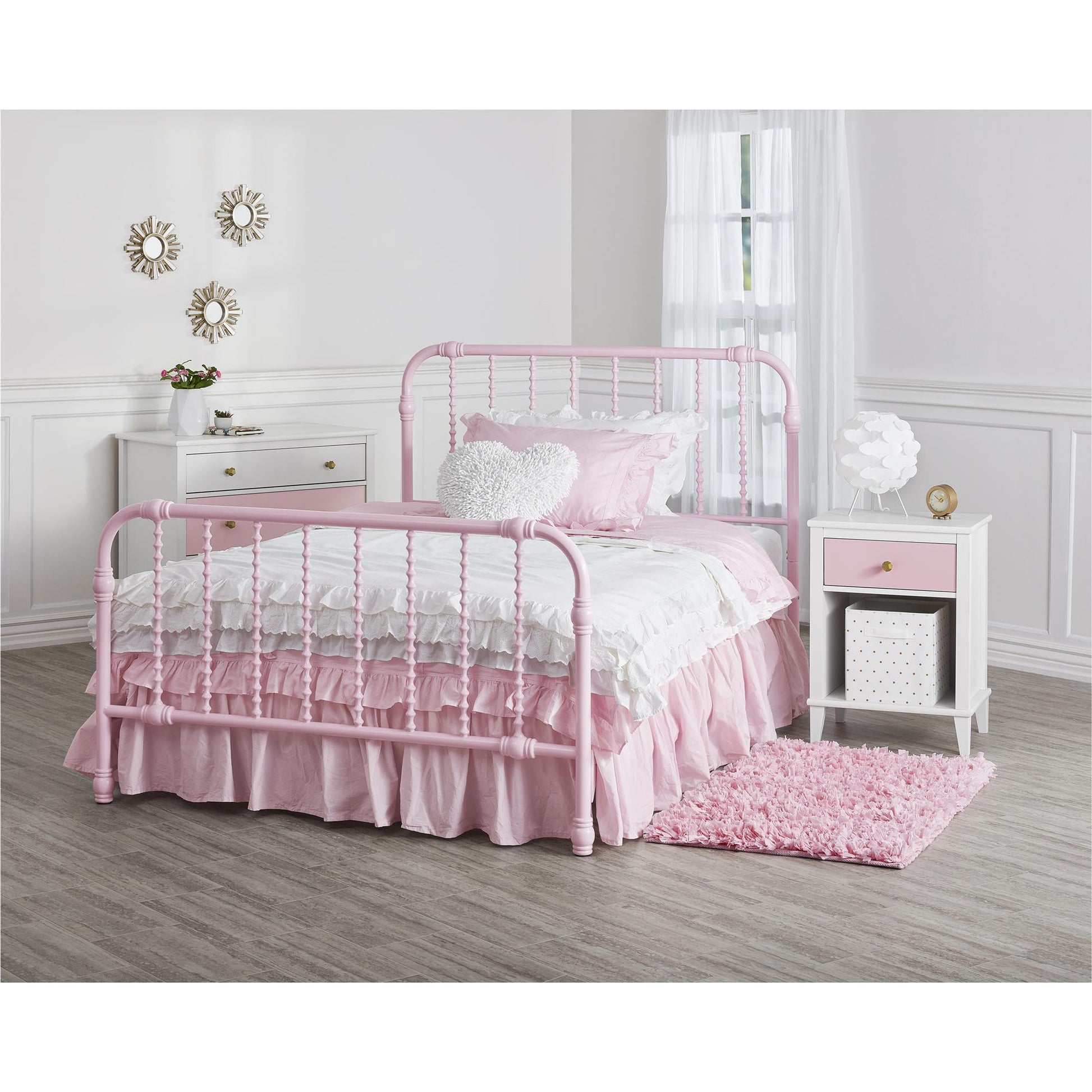 Monarch Hill Poppy 3 Drawer Dresser with 2 Sets of Knobs - Pink
