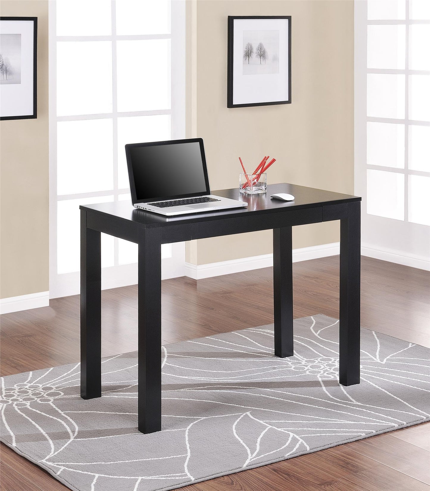 Parsons Minimalistic Desk with Drawer - Black