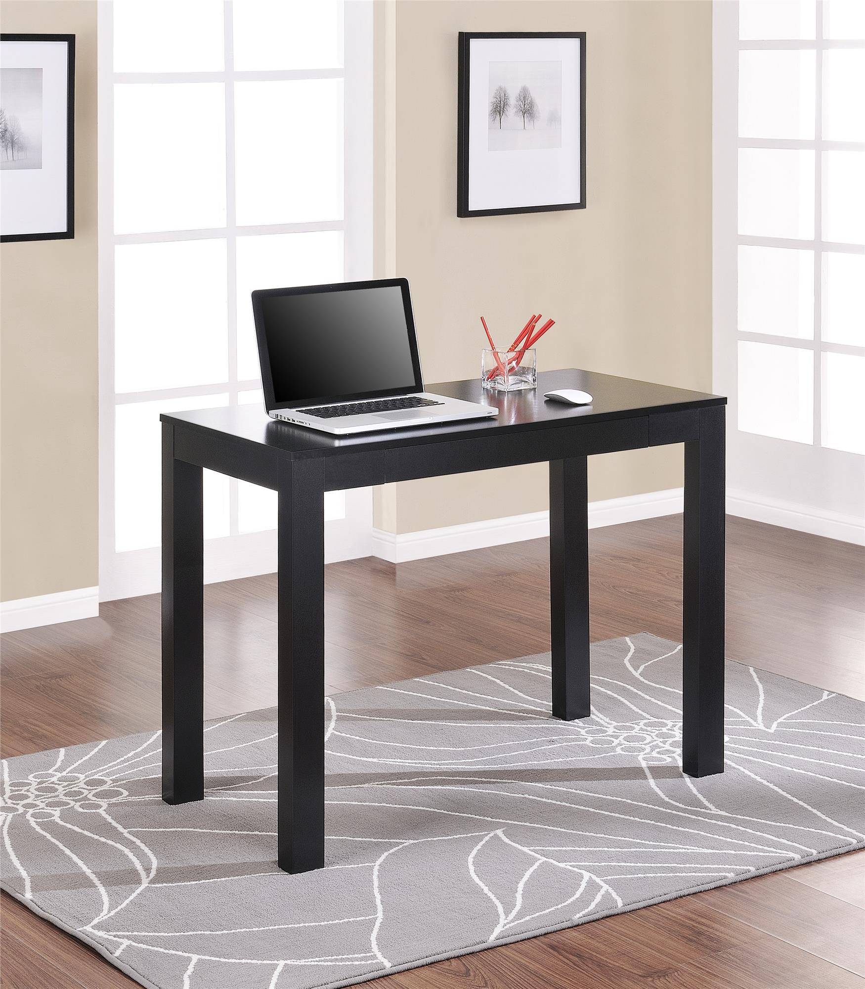 Parsons Minimalistic Desk with Drawer - Black