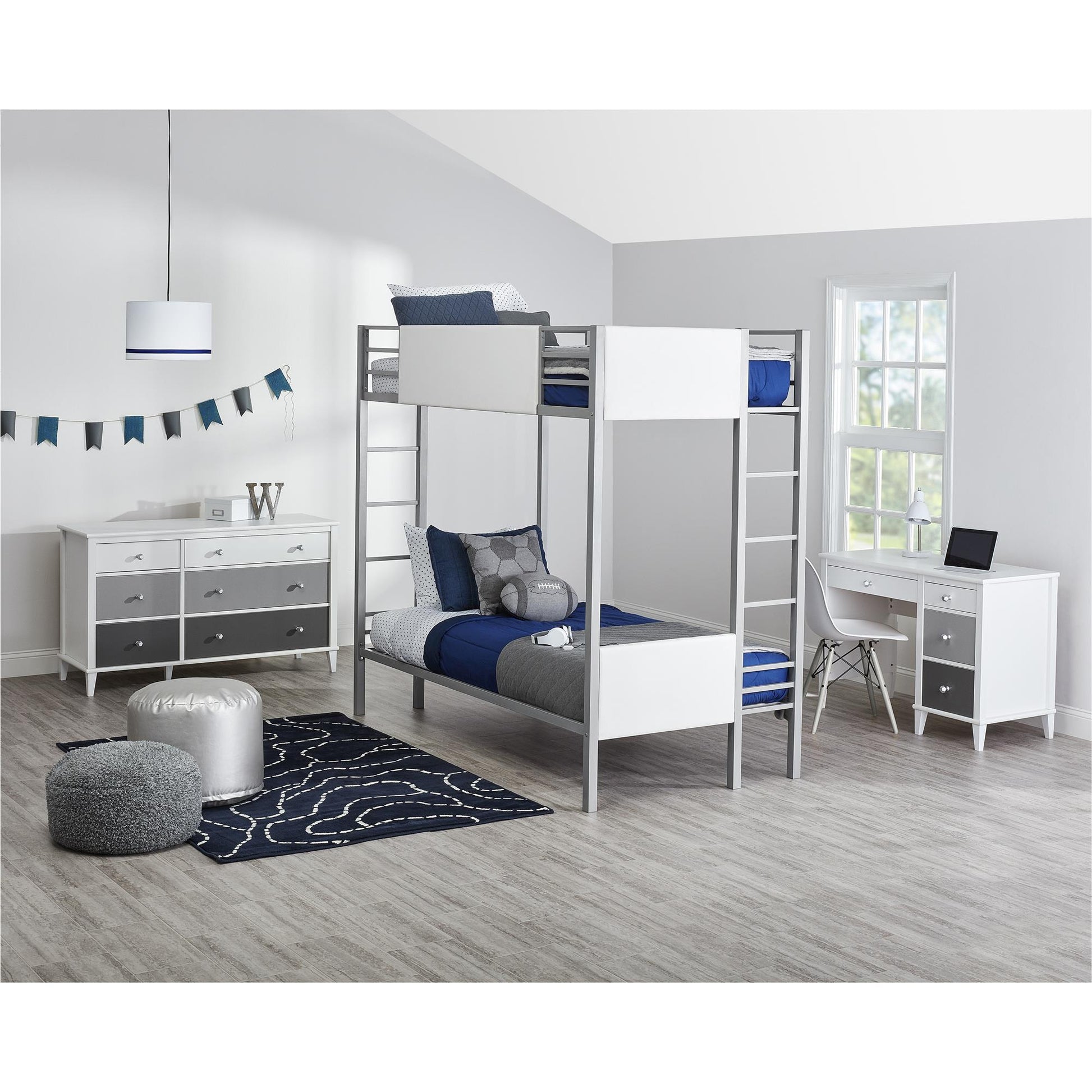 Monarch Hill Poppy 6 Drawer Dresser with 2 Sets of Knobs - Gray