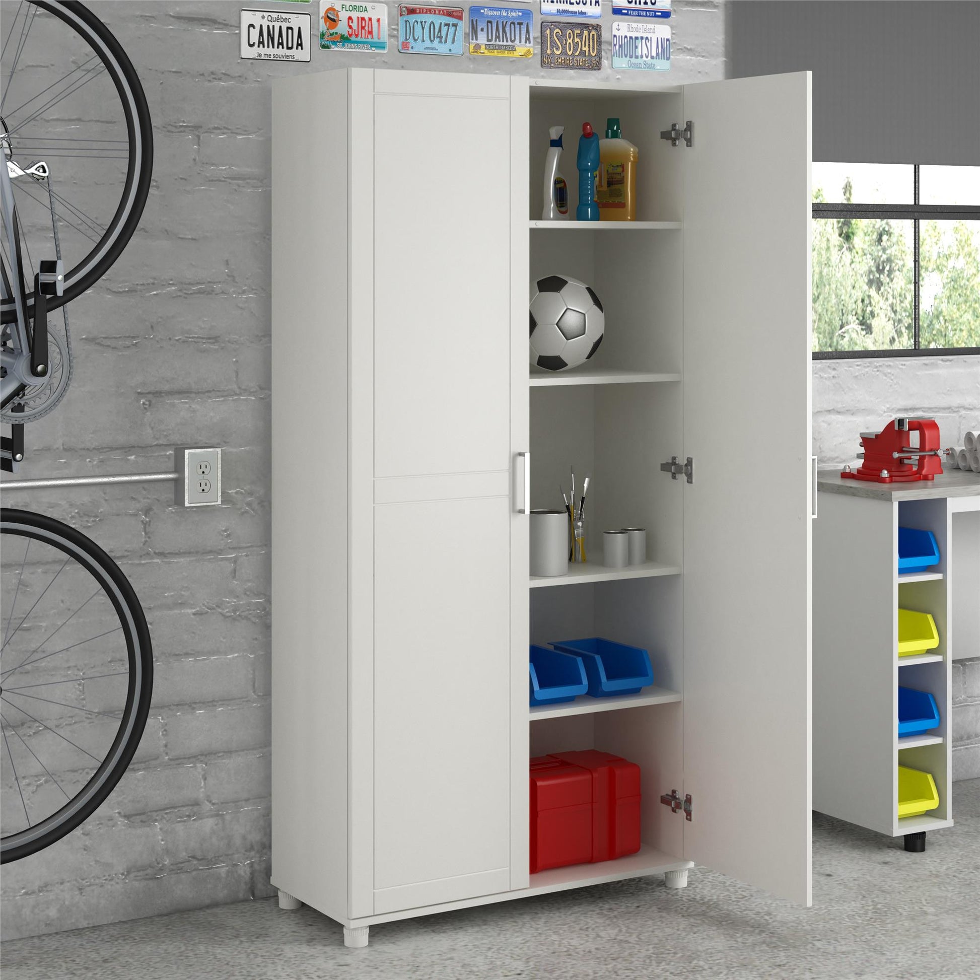 Callahan 36 Inch Multipurpose Utility Storage Cabinet - White