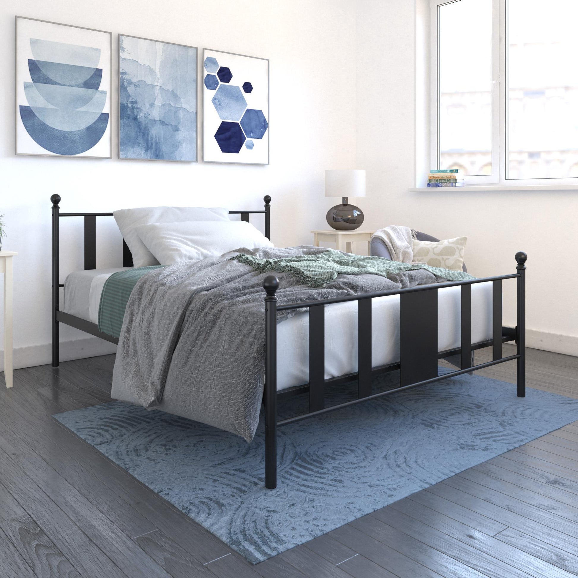 Langham Metal Bed, 7 inch or 11 inch Clearance - Black - Queen