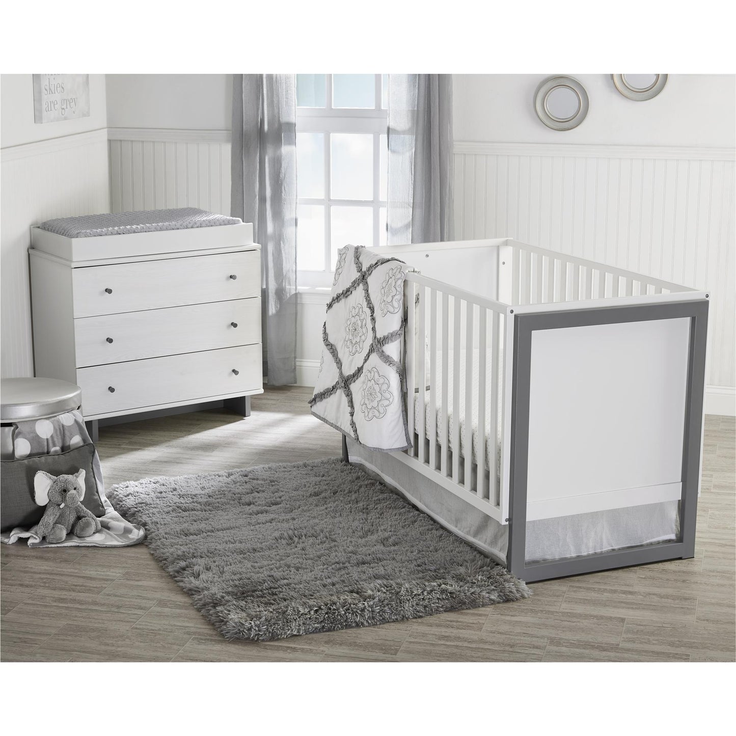 Poppy Changing Table Topper for Nursery Dresser - White