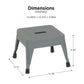 1 Step Stackable Gray Steel Step Stool with 225 lb Weight Capacity, Set of 2 - Gray