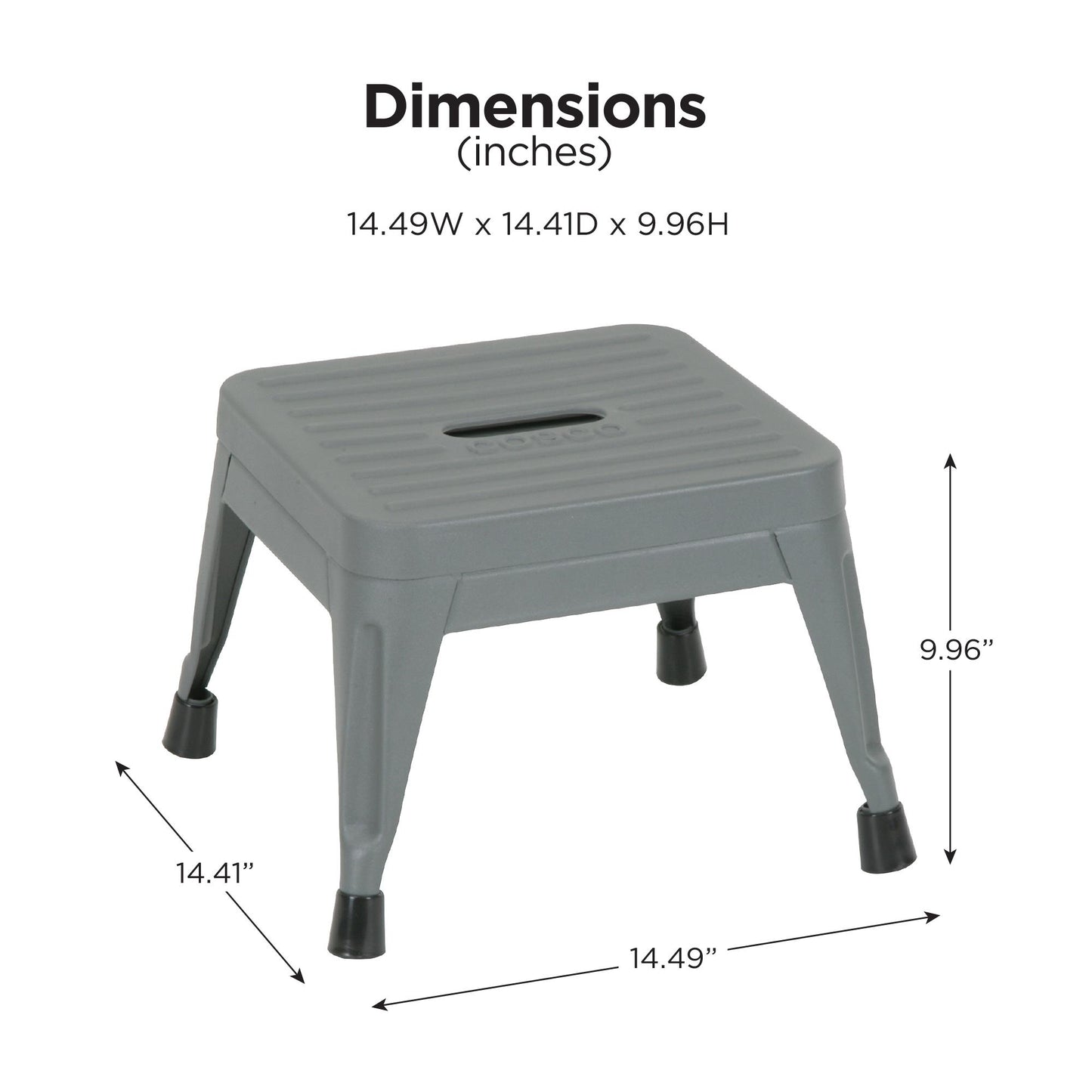 1 Step Stackable Gray Steel Step Stool with 225 lb Weight Capacity, Set of 2 - Gray