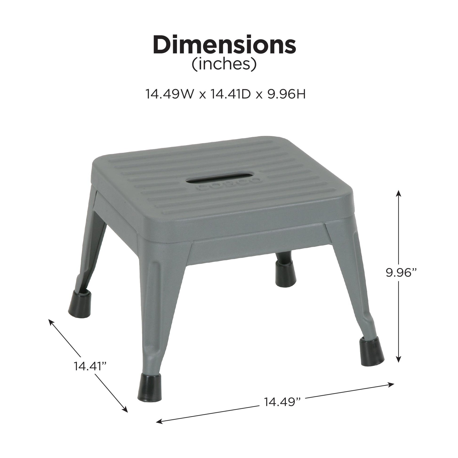 1 Step Stackable Gray Steel Step Stool with 225 lb Weight Capacity, Set of 2 - Gray