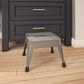 1 Step Stackable Gray Steel Step Stool with 225 lb Weight Capacity, Set of 2 - Gray