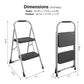 2 Step Steel Folding Step Stool with Slip-Resistant Treads - Platinum/Black - 1-Pack