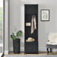 Farmington Rustic Farmhouse Entryway Hall Tree with Storage Bench - Black Oak