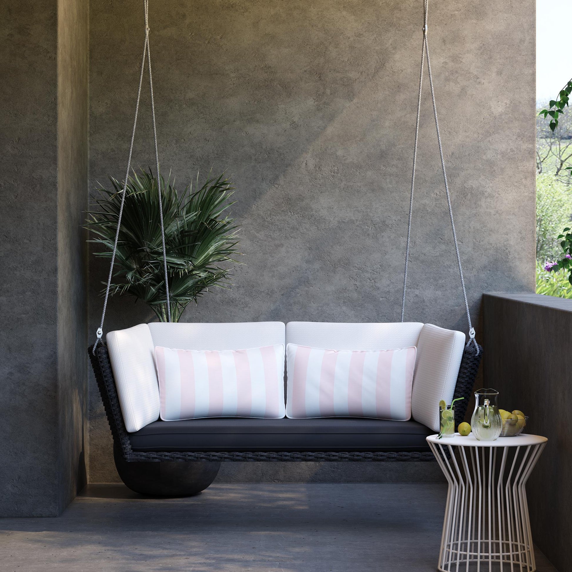 Sally Patio Swing - Light Pink - Loveseat Swing