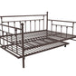 Manila Metal Daybed and Trundle Set with Sturdy Metal Frame and Slats - Bronze - Full