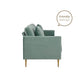 Highland 72 Inch Velvet Sofa with Matching Pillows - Seafoam Green
