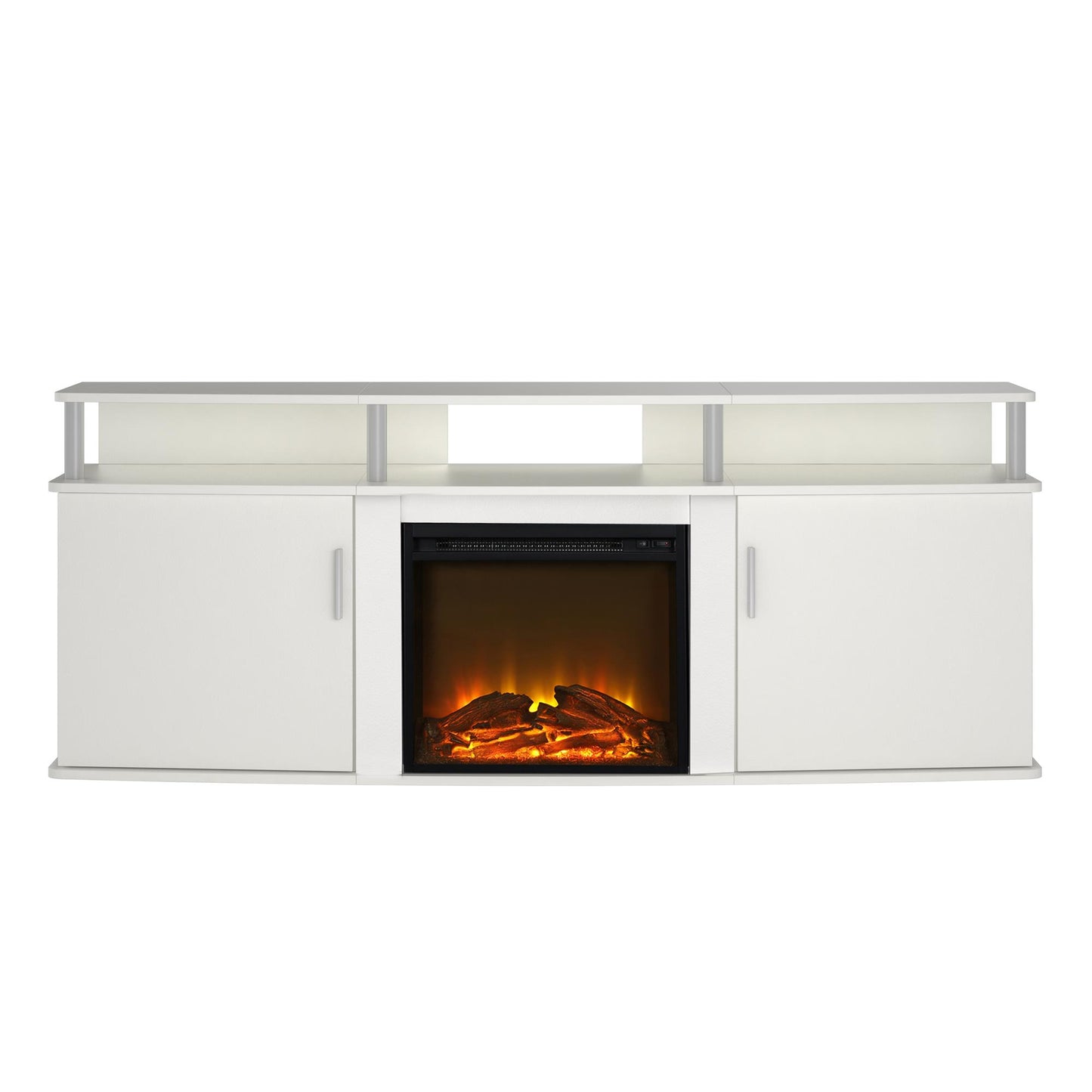 Carson Electric Fireplace TV Console for TVs up to 70 Inch - White