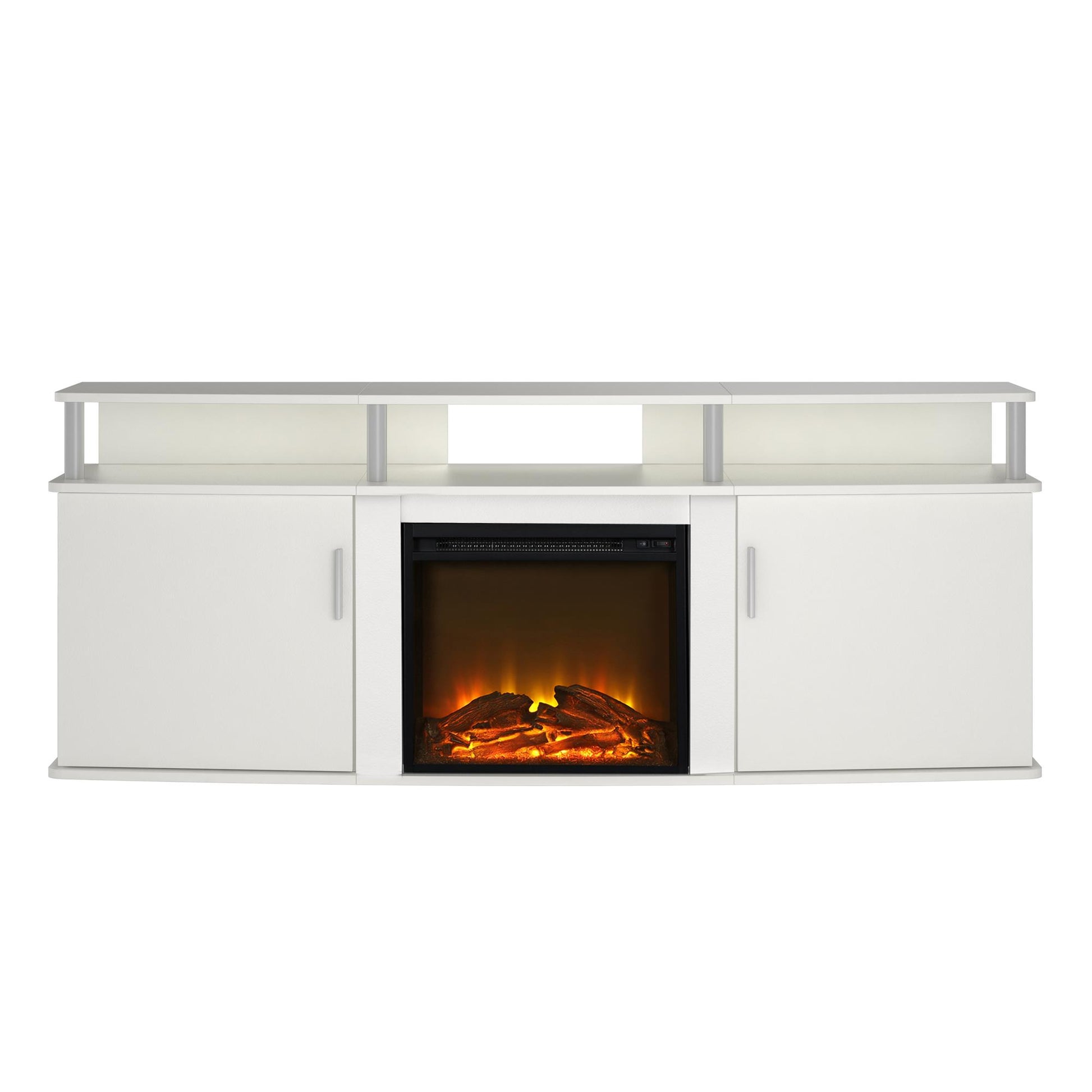 Carson Electric Fireplace TV Console for TVs up to 70 Inch - White