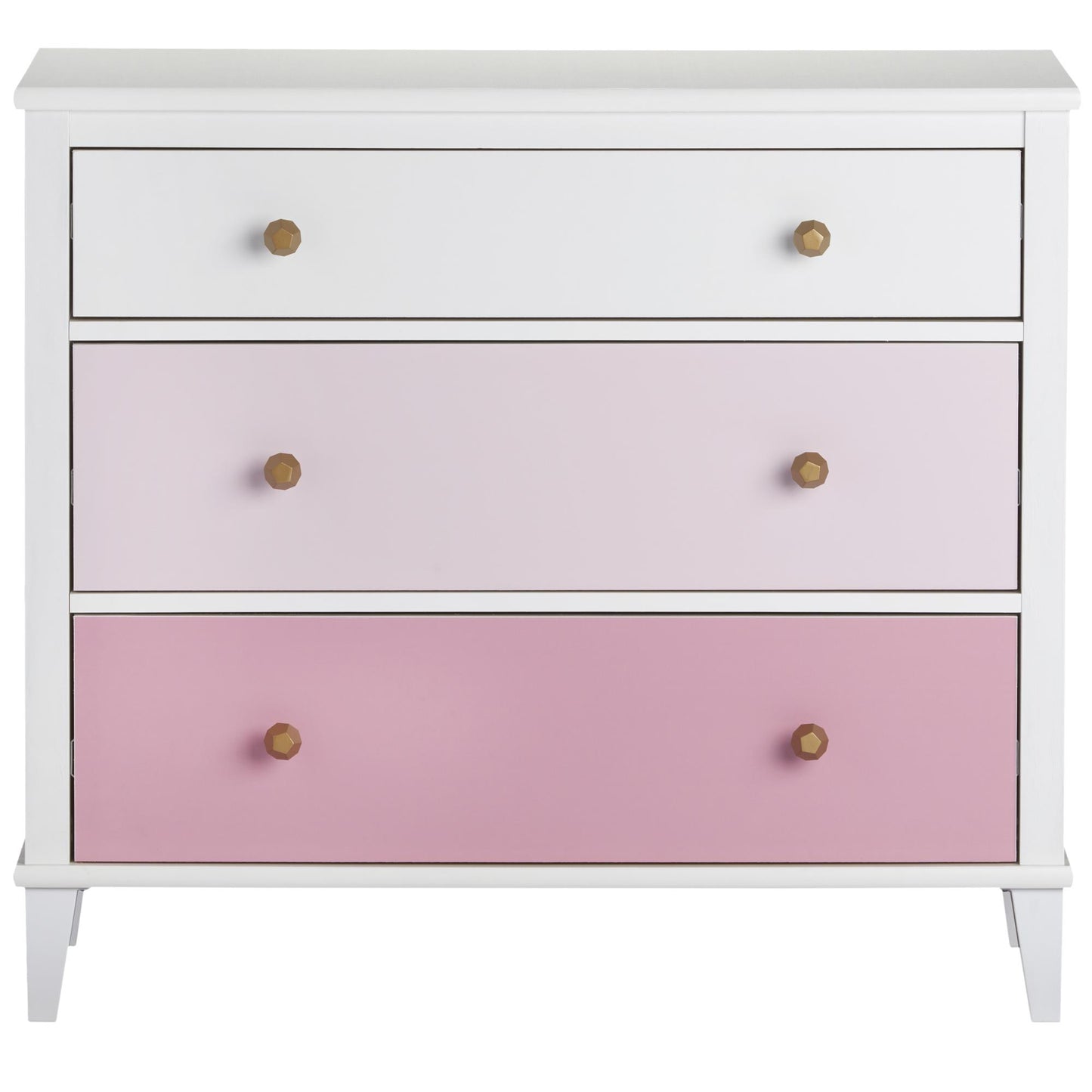 Monarch Hill Poppy 3 Drawer Dresser with 2 Sets of Knobs - Pink