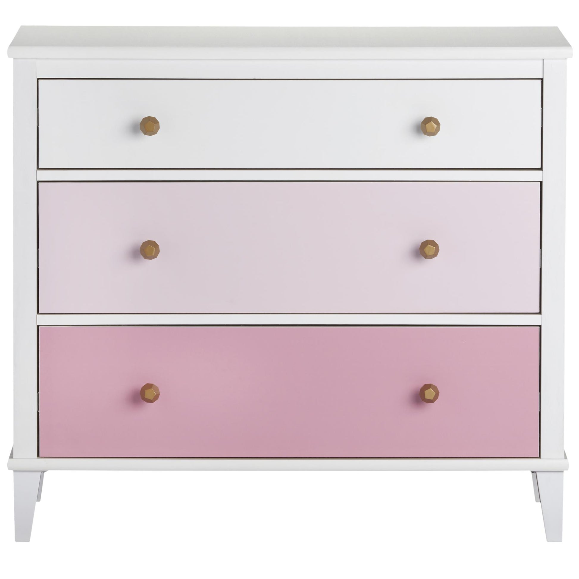 Monarch Hill Poppy 3 Drawer Dresser with 2 Sets of Knobs - Pink