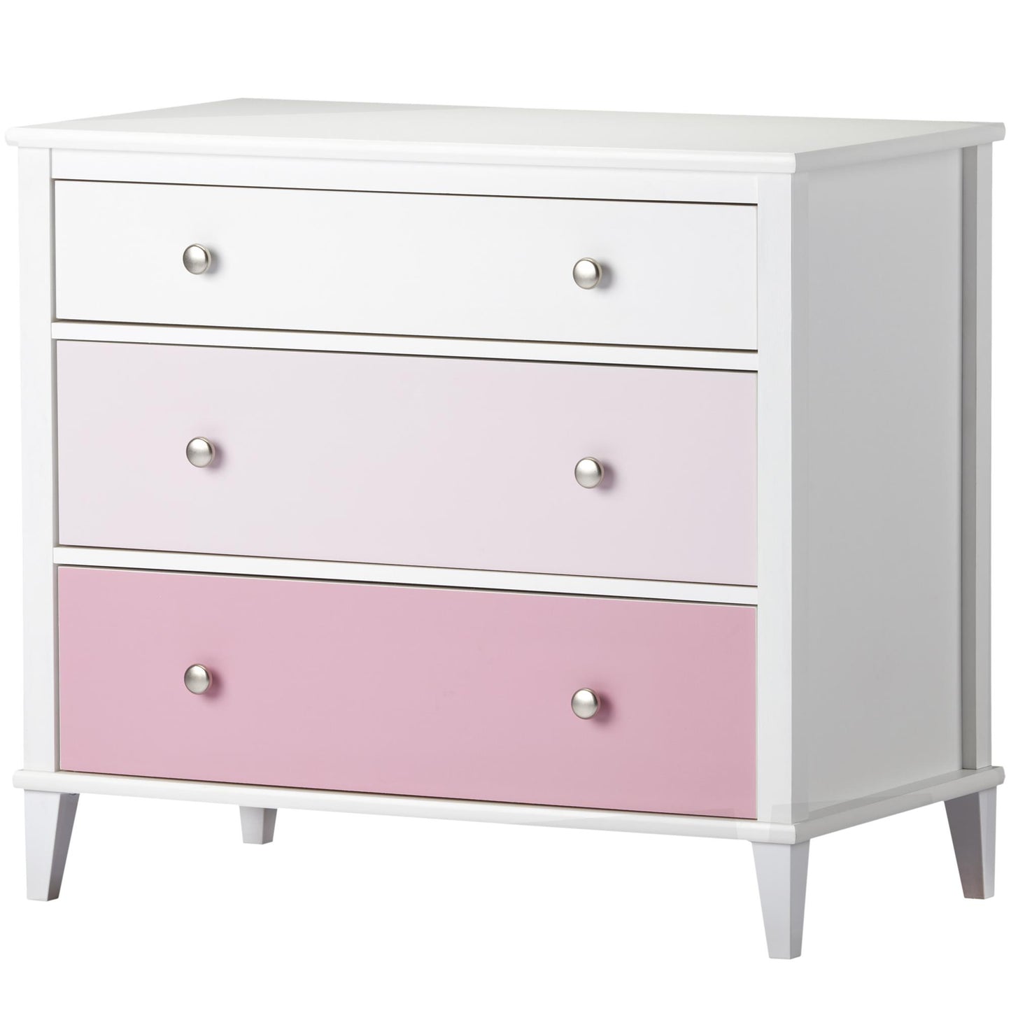 Monarch Hill Poppy 3 Drawer Dresser with 2 Sets of Knobs - Pink