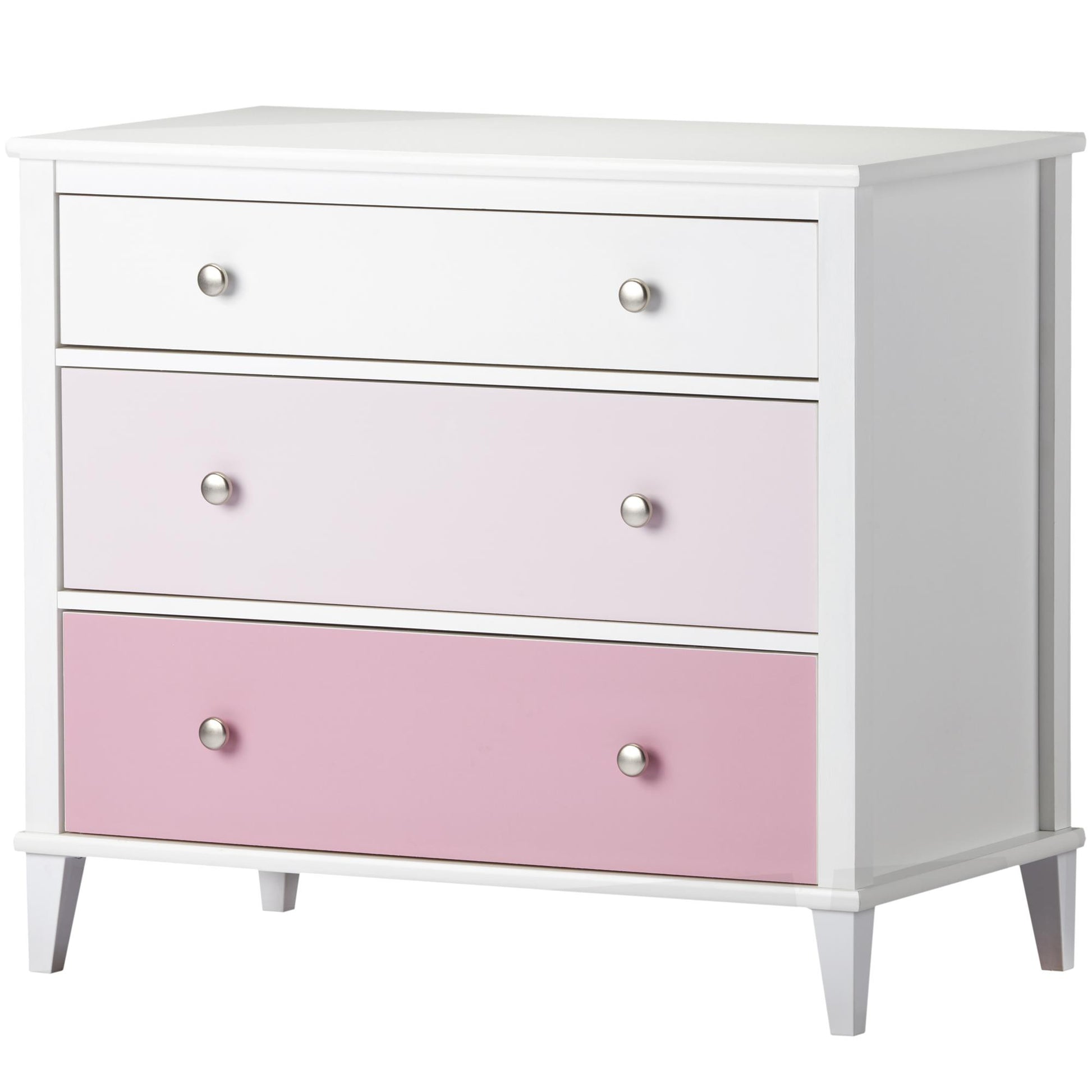 Monarch Hill Poppy 3 Drawer Dresser with 2 Sets of Knobs - Pink
