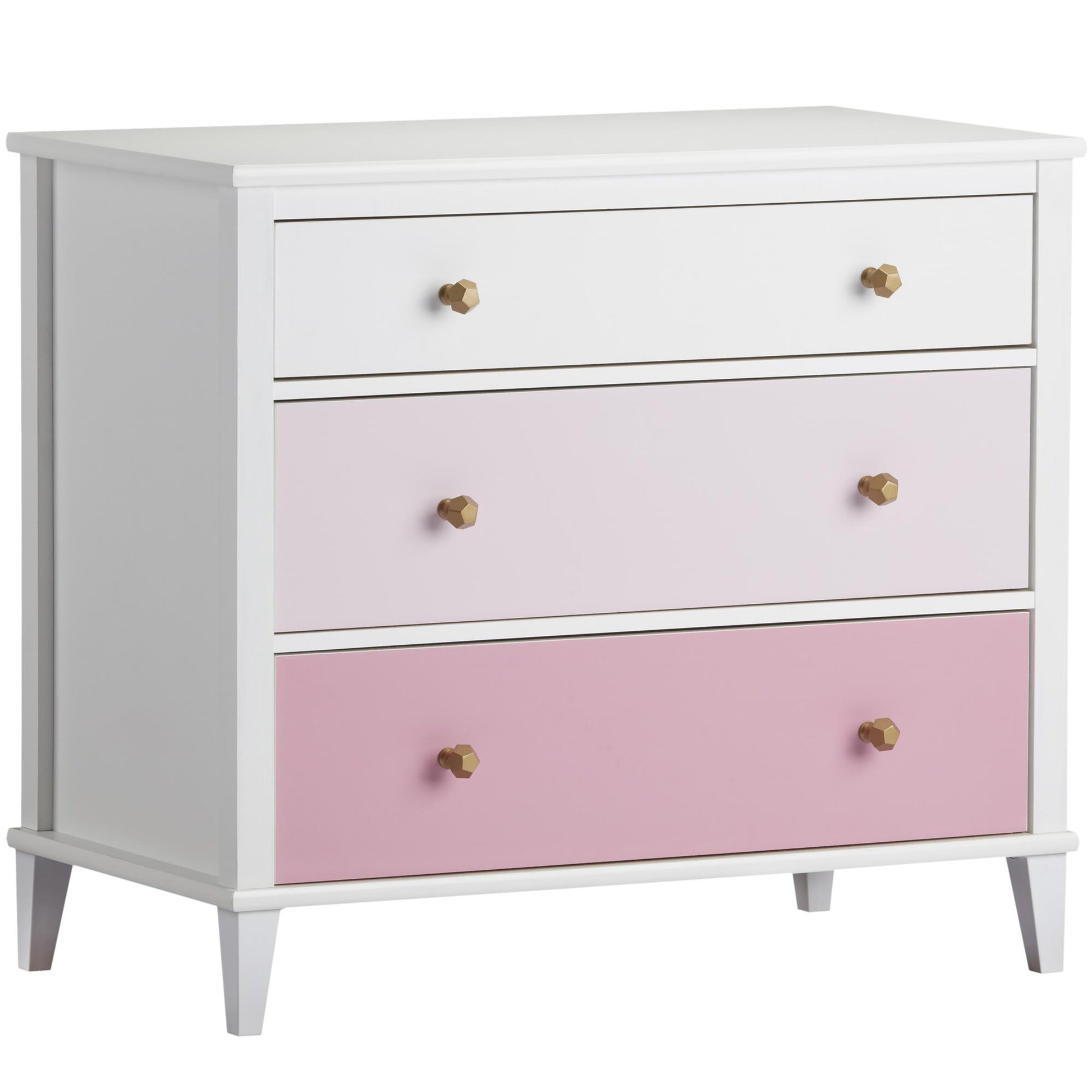 Monarch Hill Poppy 3 Drawer Dresser with 2 Sets of Knobs - Pink