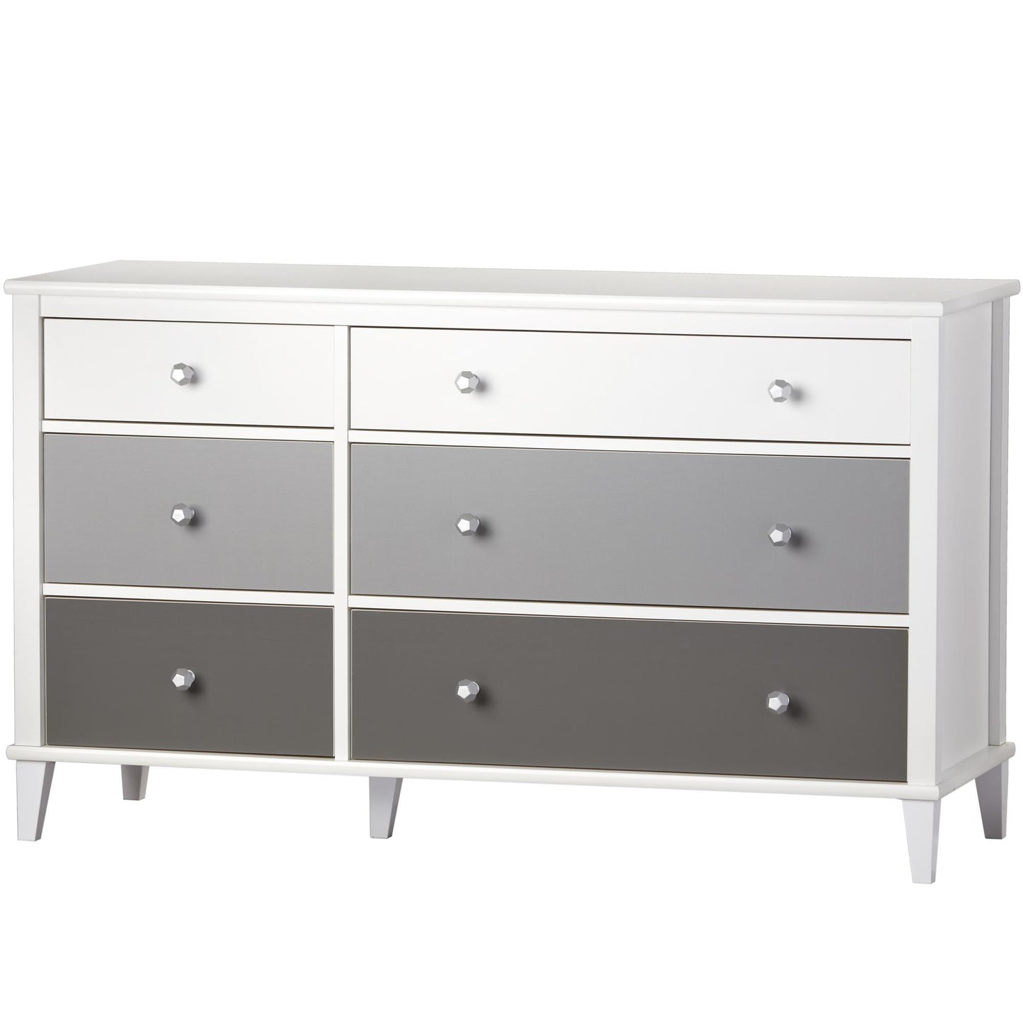 Monarch Hill Poppy 6 Drawer Dresser with 2 Sets of Knobs - Gray