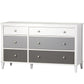 Monarch Hill Poppy 6 Drawer Dresser with 2 Sets of Knobs - Gray