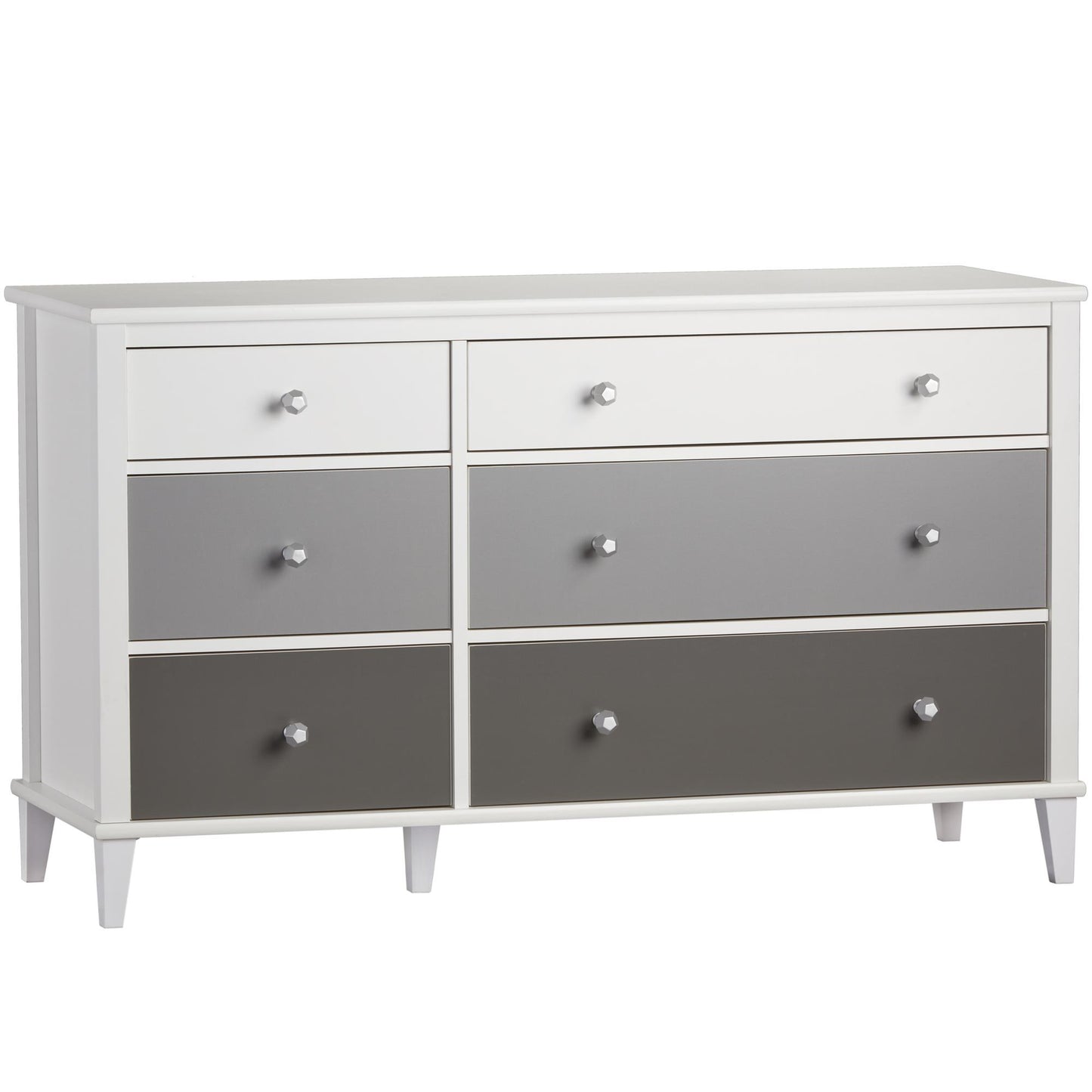 Monarch Hill Poppy 6 Drawer Dresser with 2 Sets of Knobs - Gray