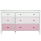 Monarch Hill Poppy 6 Drawer Dresser with 2 Sets of Knobs - Pink