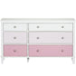 Monarch Hill Poppy 6 Drawer Dresser with 2 Sets of Knobs - Pink