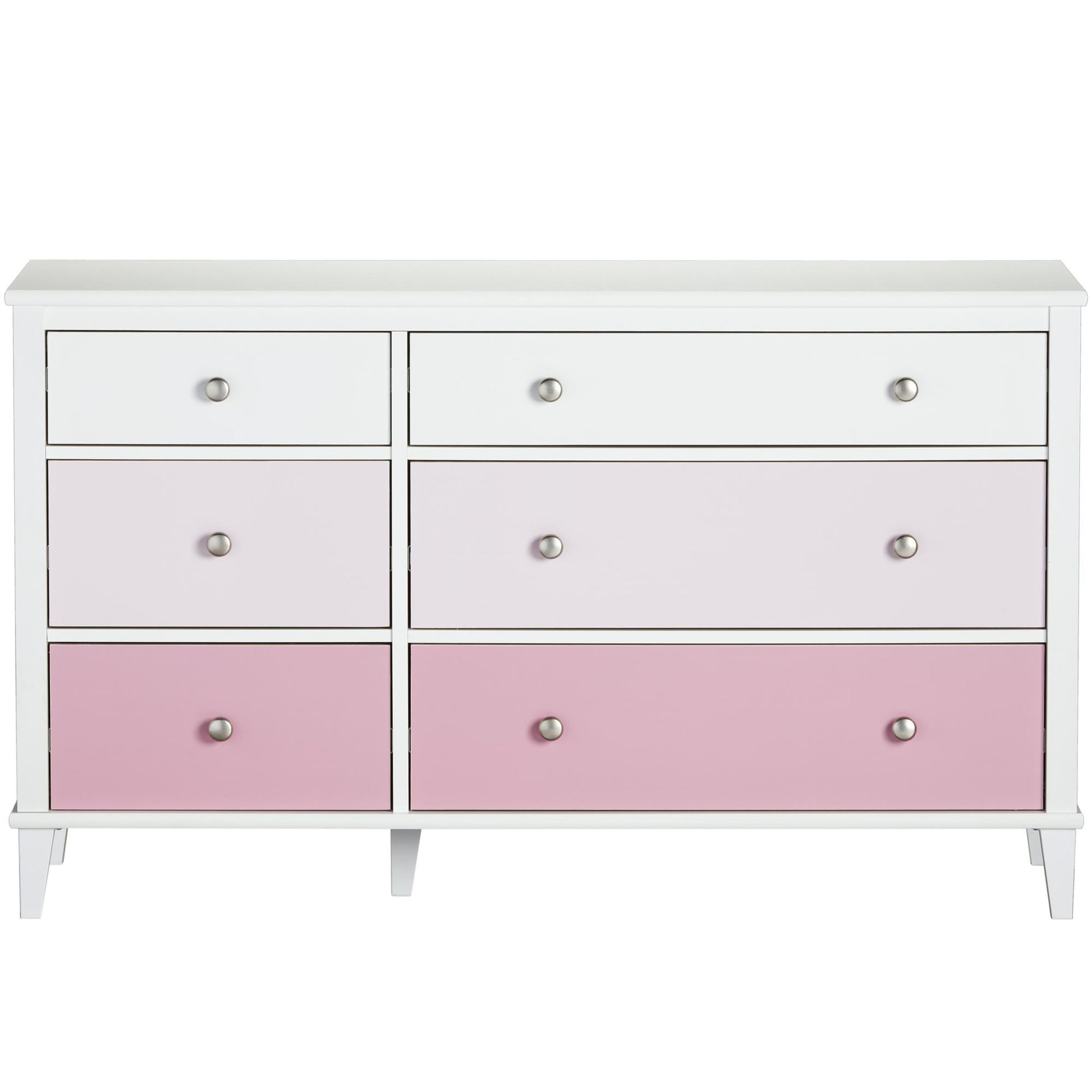 Monarch Hill Poppy 6 Drawer Dresser with 2 Sets of Knobs - Pink
