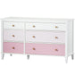 Monarch Hill Poppy 6 Drawer Dresser with 2 Sets of Knobs - Pink