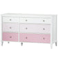 Monarch Hill Poppy 6 Drawer Dresser with 2 Sets of Knobs - Pink
