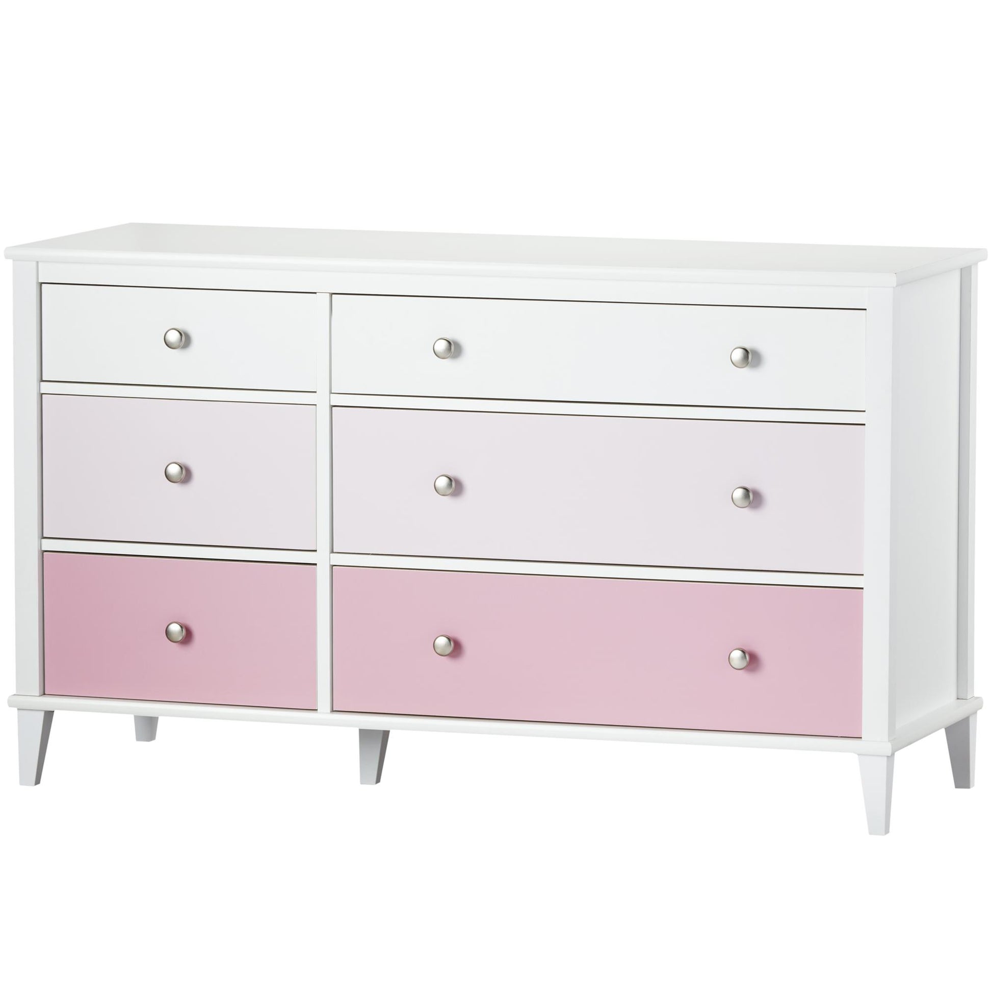 Monarch Hill Poppy 6 Drawer Dresser with 2 Sets of Knobs - Pink