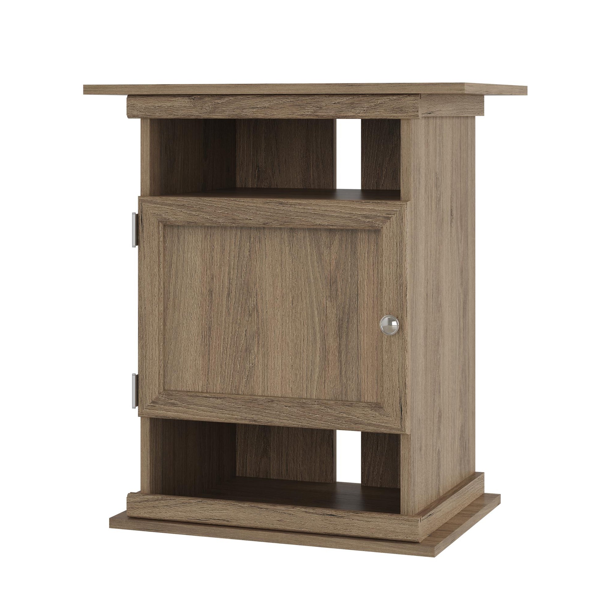 10/20 Gallon Aquarium Stand with Open and Concealed Storage - Rustic Oak