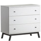 Rowan Valley Lark Urban 3 Drawer Dresser with Angled Metal Base - White