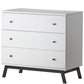 Rowan Valley Lark Urban 3 Drawer Dresser with Angled Metal Base - White