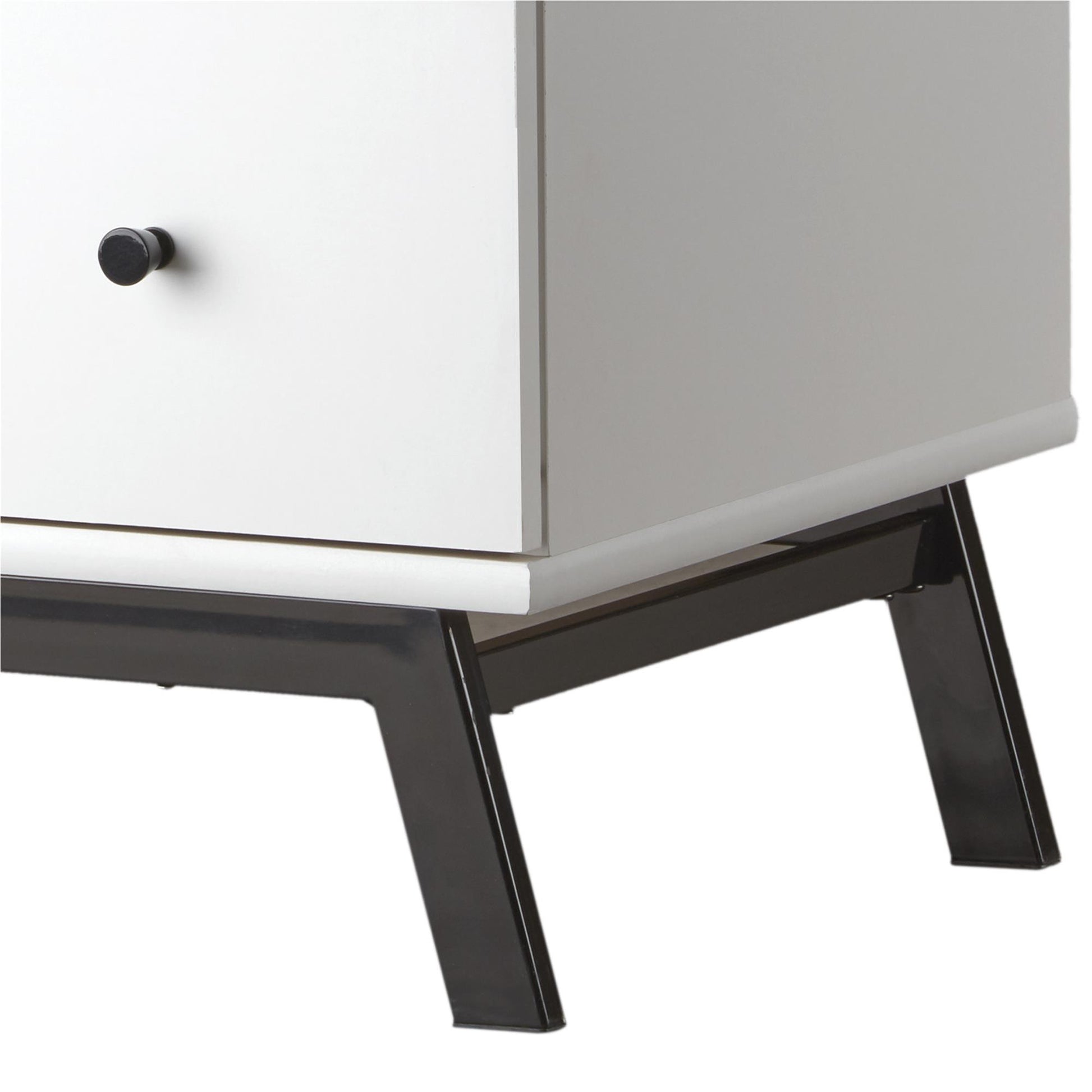 Rowan Valley Lark Urban 3 Drawer Dresser with Angled Metal Base - White