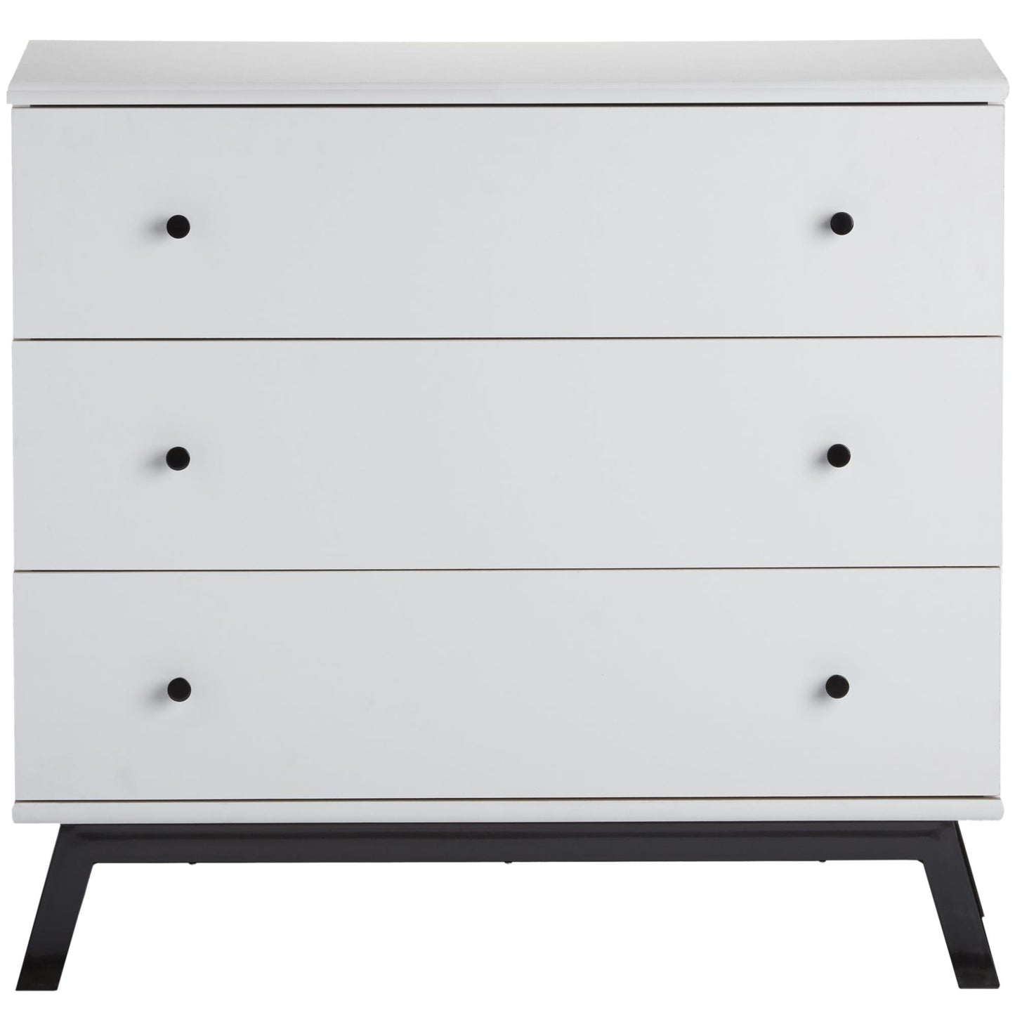 Rowan Valley Lark Urban 3 Drawer Dresser with Angled Metal Base - White
