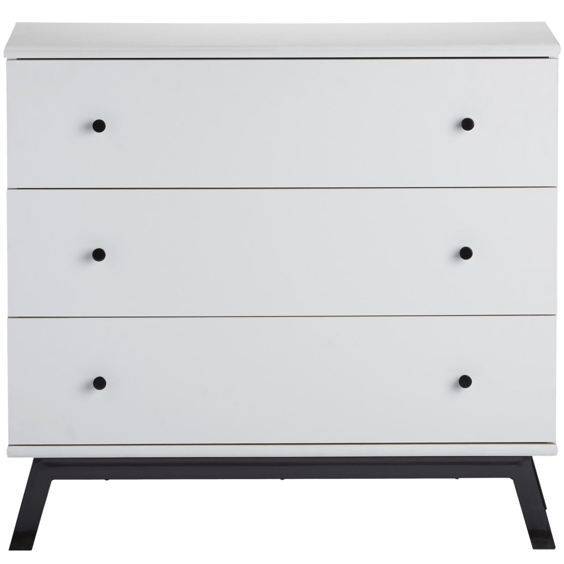 Rowan Valley Lark Urban 3 Drawer Dresser with Angled Metal Base - White