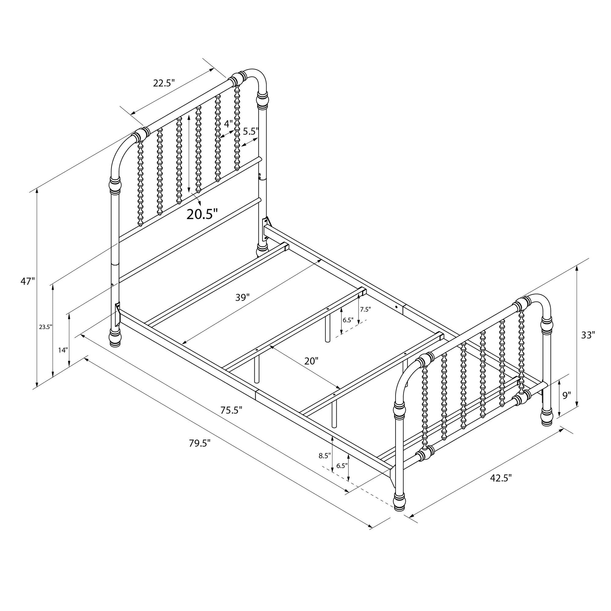 Monarch Hill Wren Metal Bed with Curved Scrollwork Design - Black - Twin
