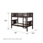 Dylan Wooden Twin over Twin Bunk Bed with Wood Slats - Espresso