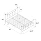 Manila White Metal Bed with Sturdy Metal Frame and Slats - Bronze - Queen