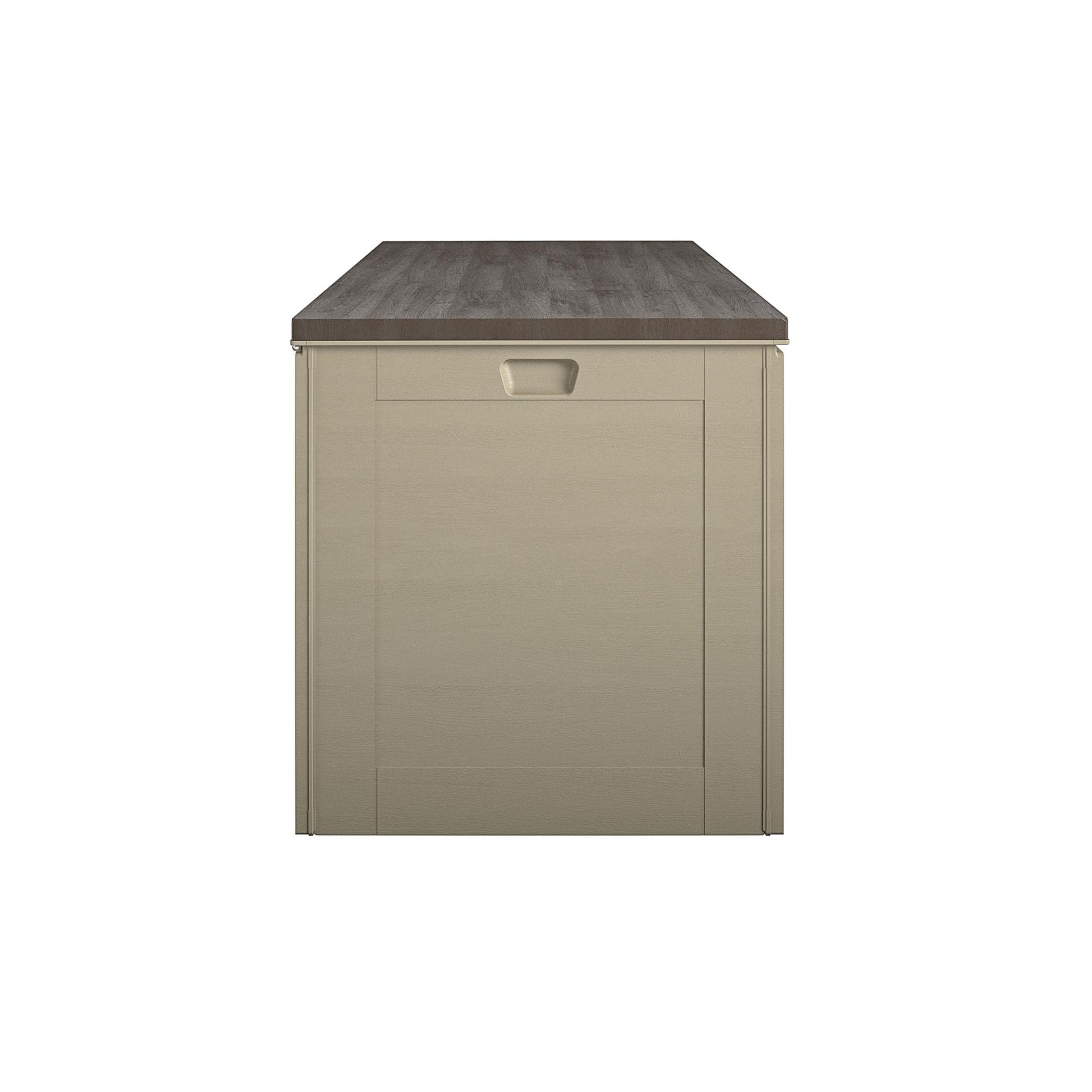 Outdoor Weather-Resistant Patio Deck Storage Box with Locking Hinge Design - Tan