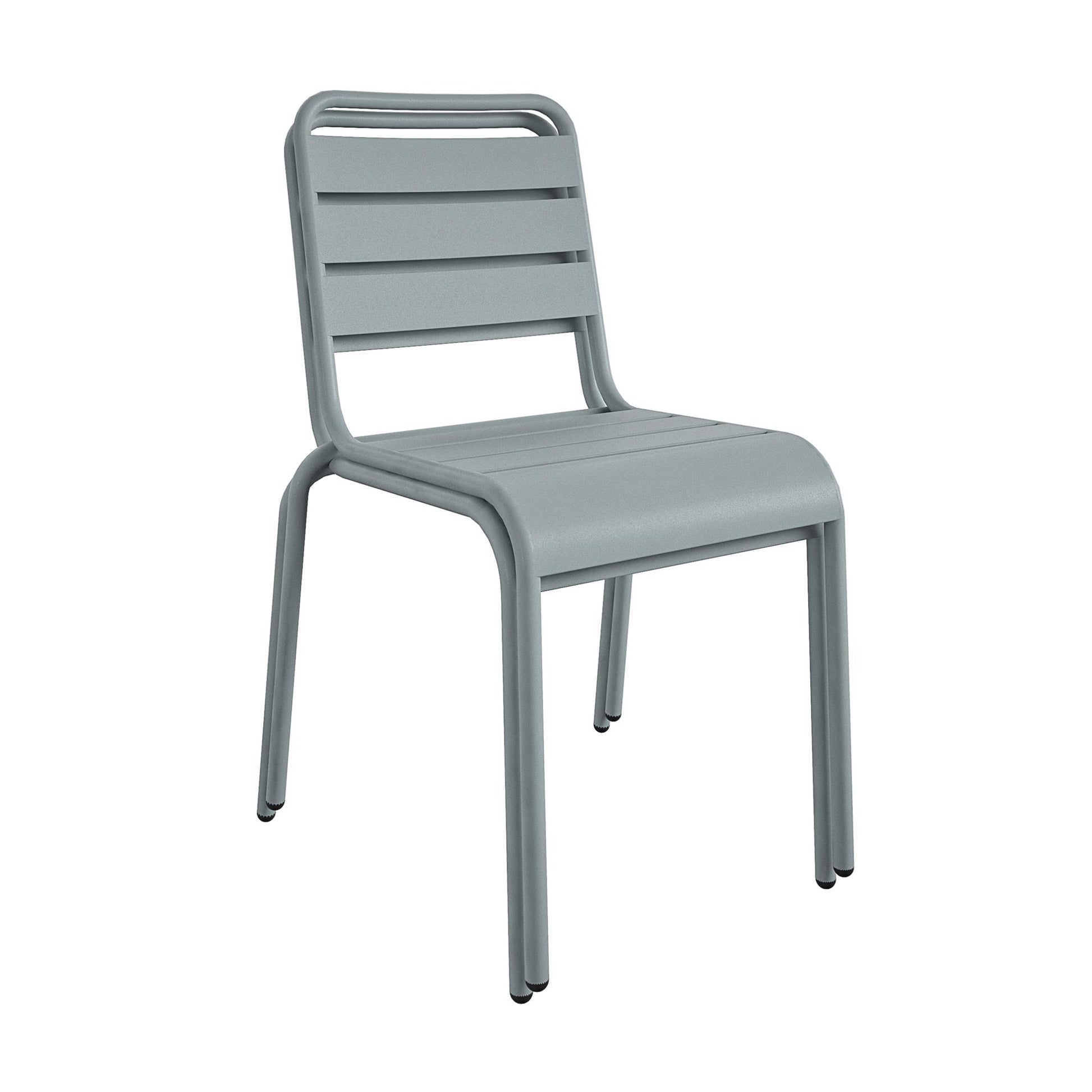 Poolside Gossip June Outdoor/Indoor Stacking Dining Chairs, Set of 2 - Light Gray - 2-Pack