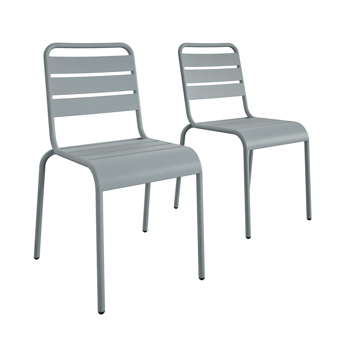 Poolside Gossip June Outdoor/Indoor Stacking Dining Chairs, Set of 2 - Light Gray - 2-Pack
