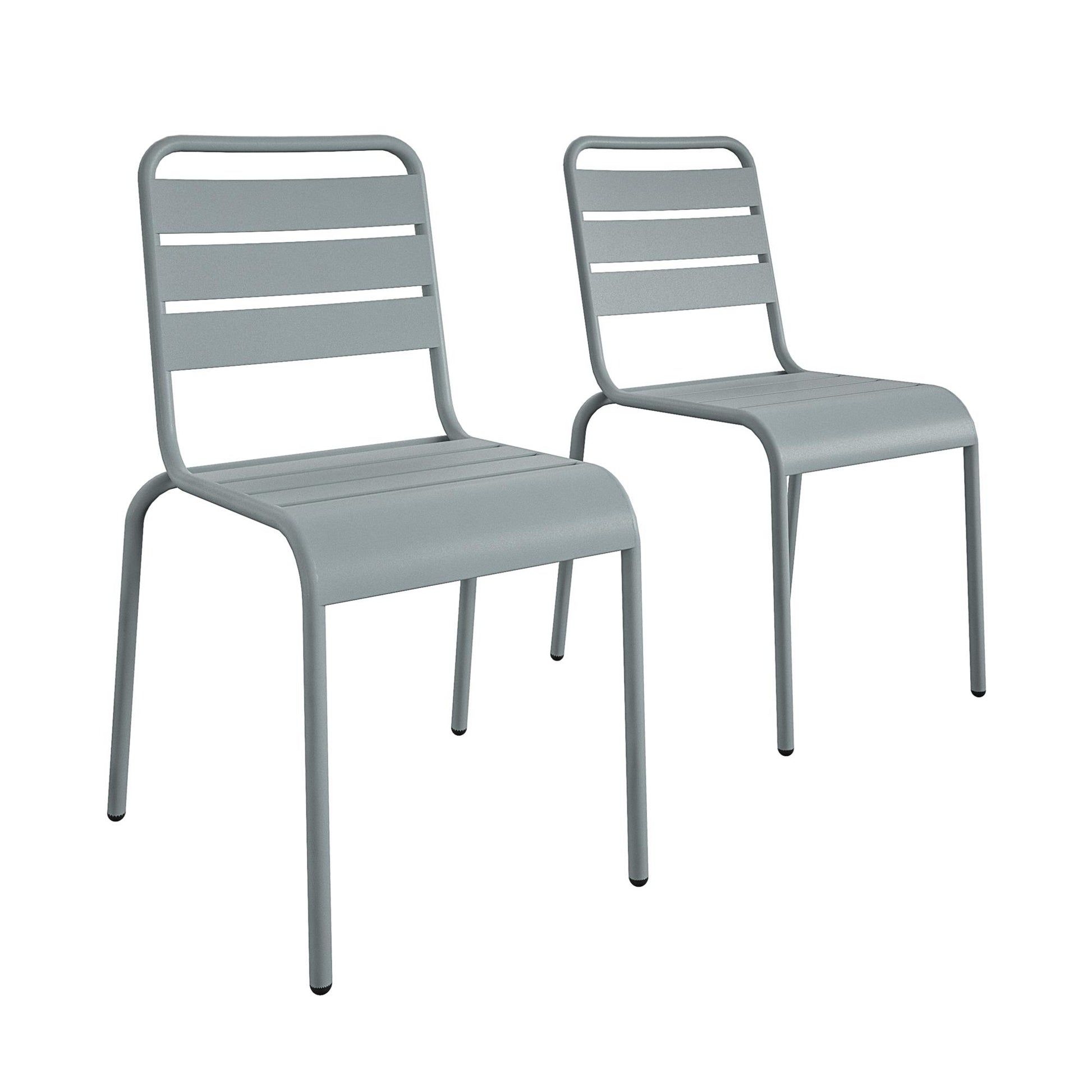 Poolside Gossip June Outdoor/Indoor Stacking Dining Chairs, Set of 2 - Light Gray - 2-Pack