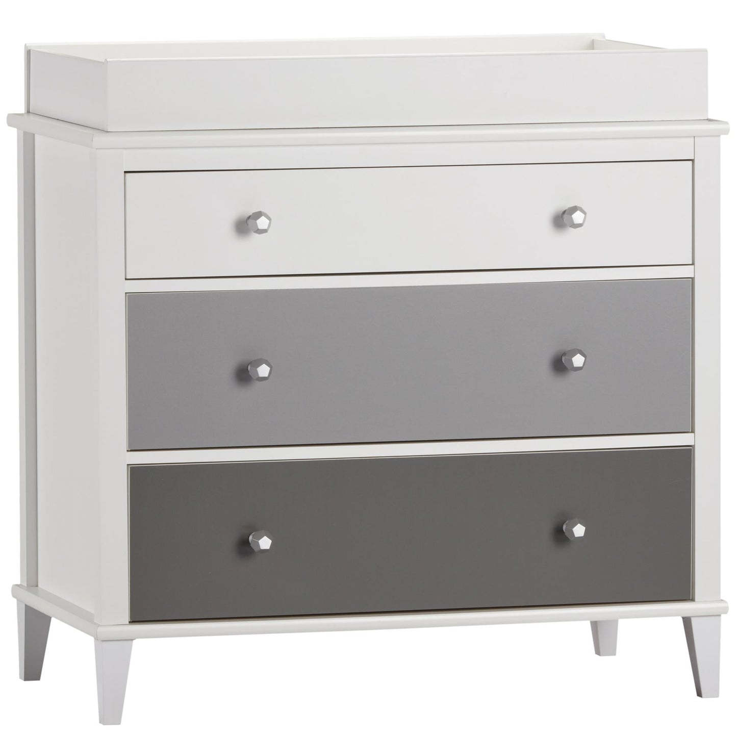 Monarch Hill Poppy 3 Drawer Changing Table with 2 Sets of Knobs - Gray