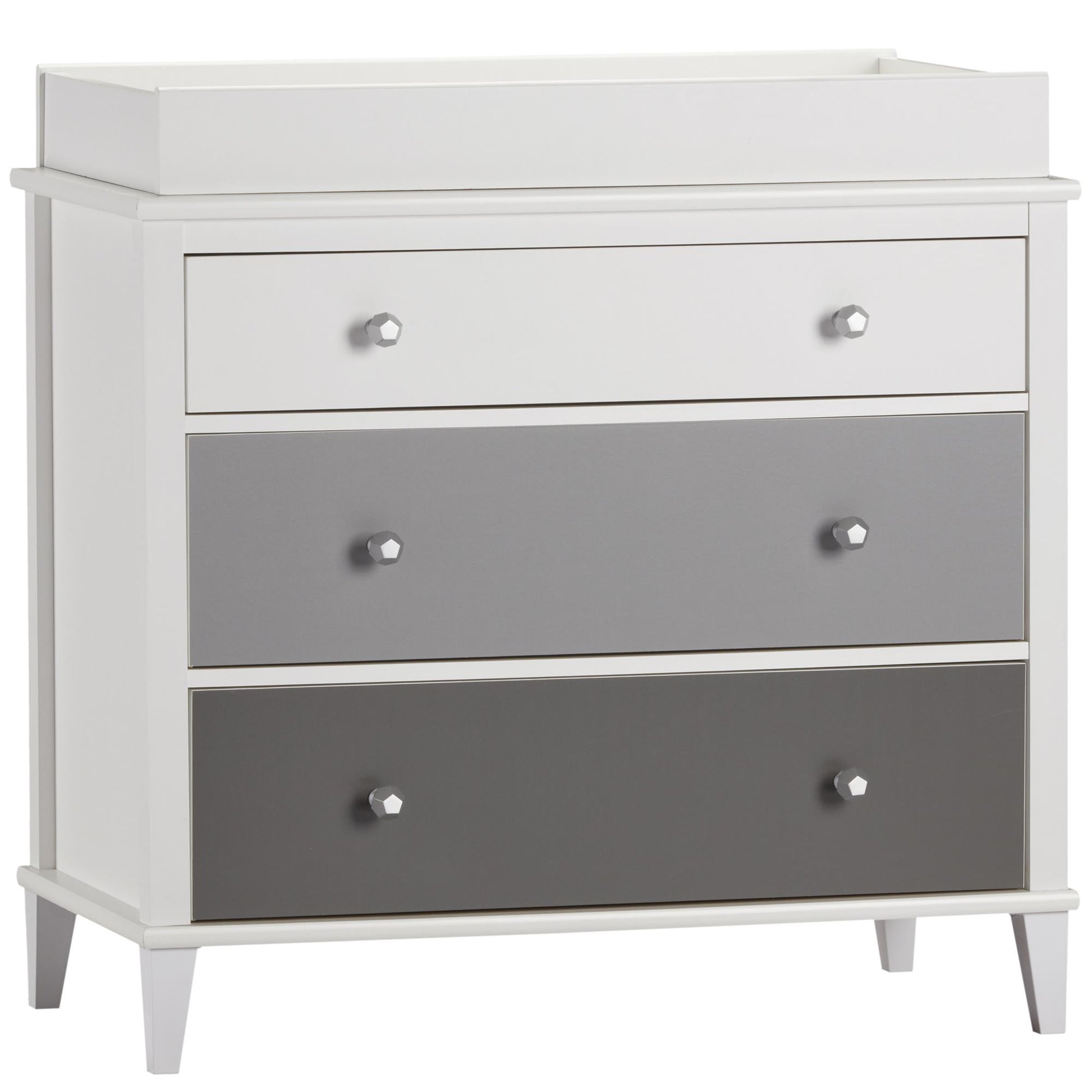 Monarch Hill Poppy 3 Drawer Changing Table with 2 Sets of Knobs - Gray