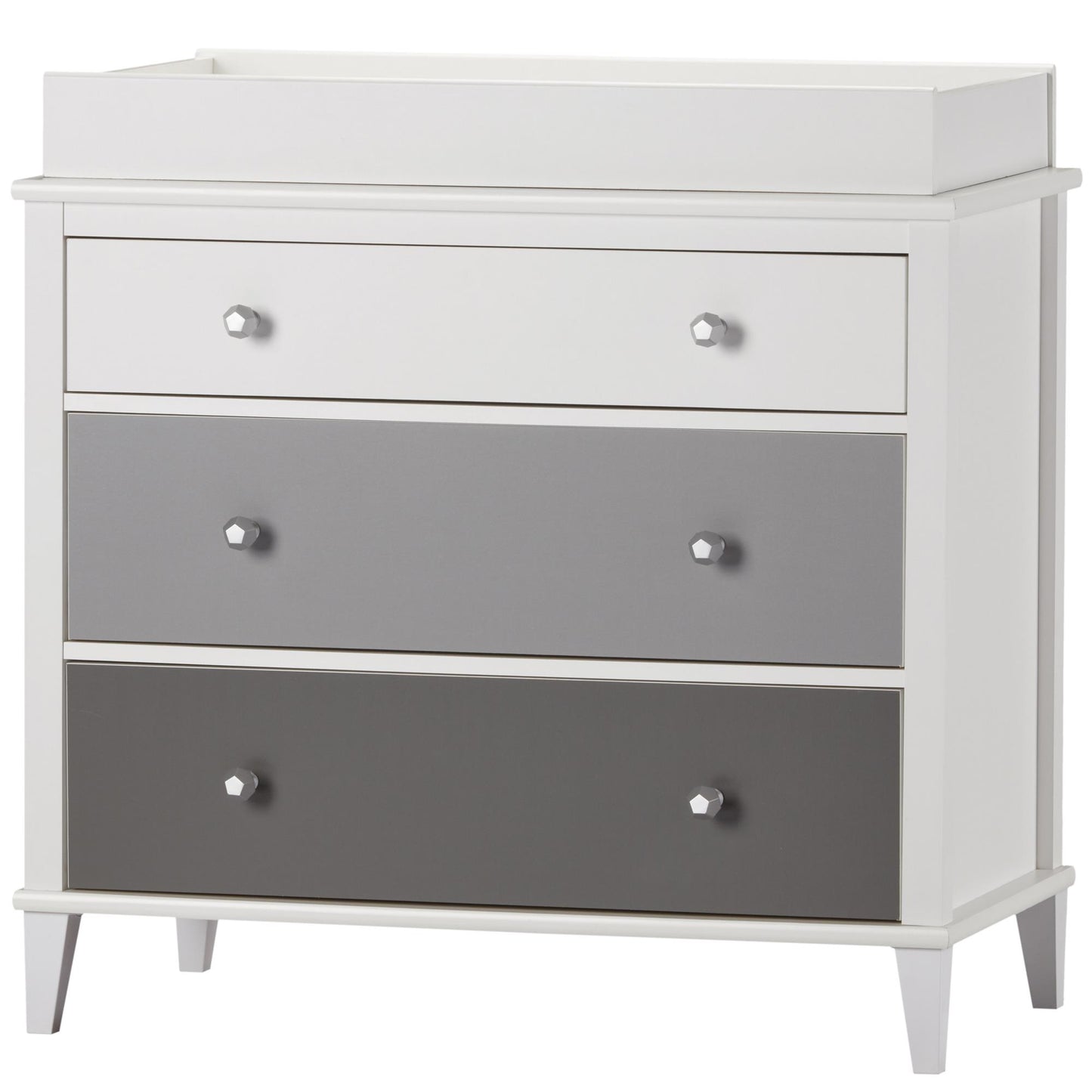 Monarch Hill Poppy 3 Drawer Changing Table with 2 Sets of Knobs - Gray