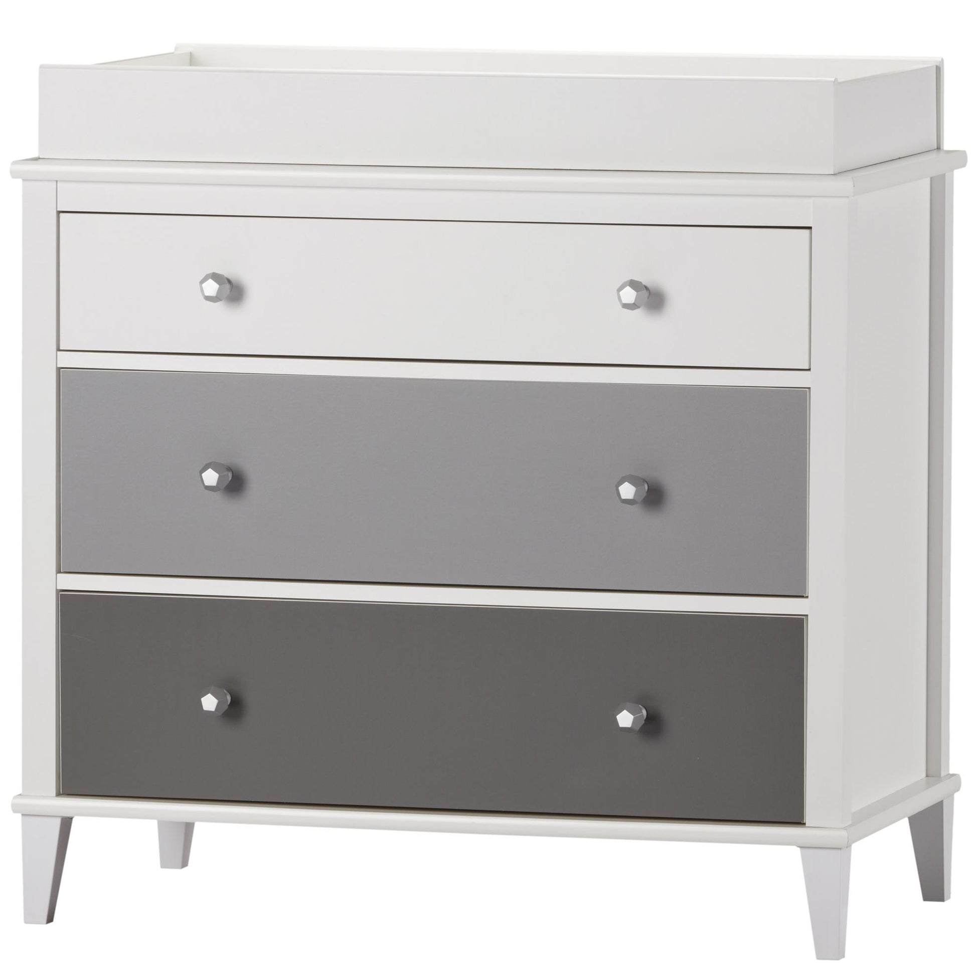Monarch Hill Poppy 3 Drawer Changing Table with 2 Sets of Knobs - Gray