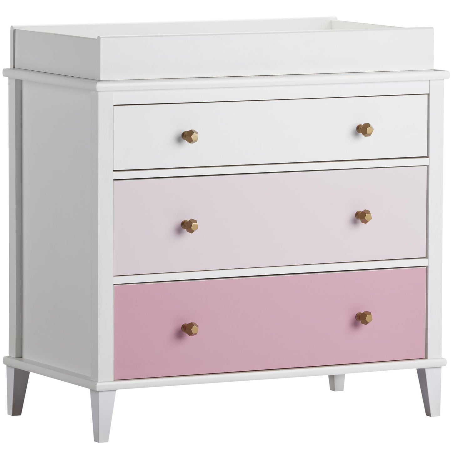 Monarch Hill Poppy 3 Drawer Changing Table with 2 Sets of Knobs - Pink